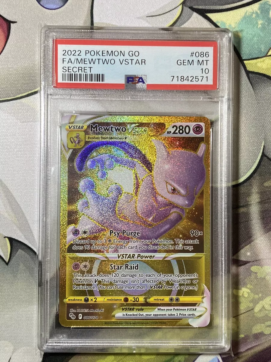  Mewtwo Vstar 086/078 - Pokemon Go - Gold Secret Rare Card :  Toys & Games