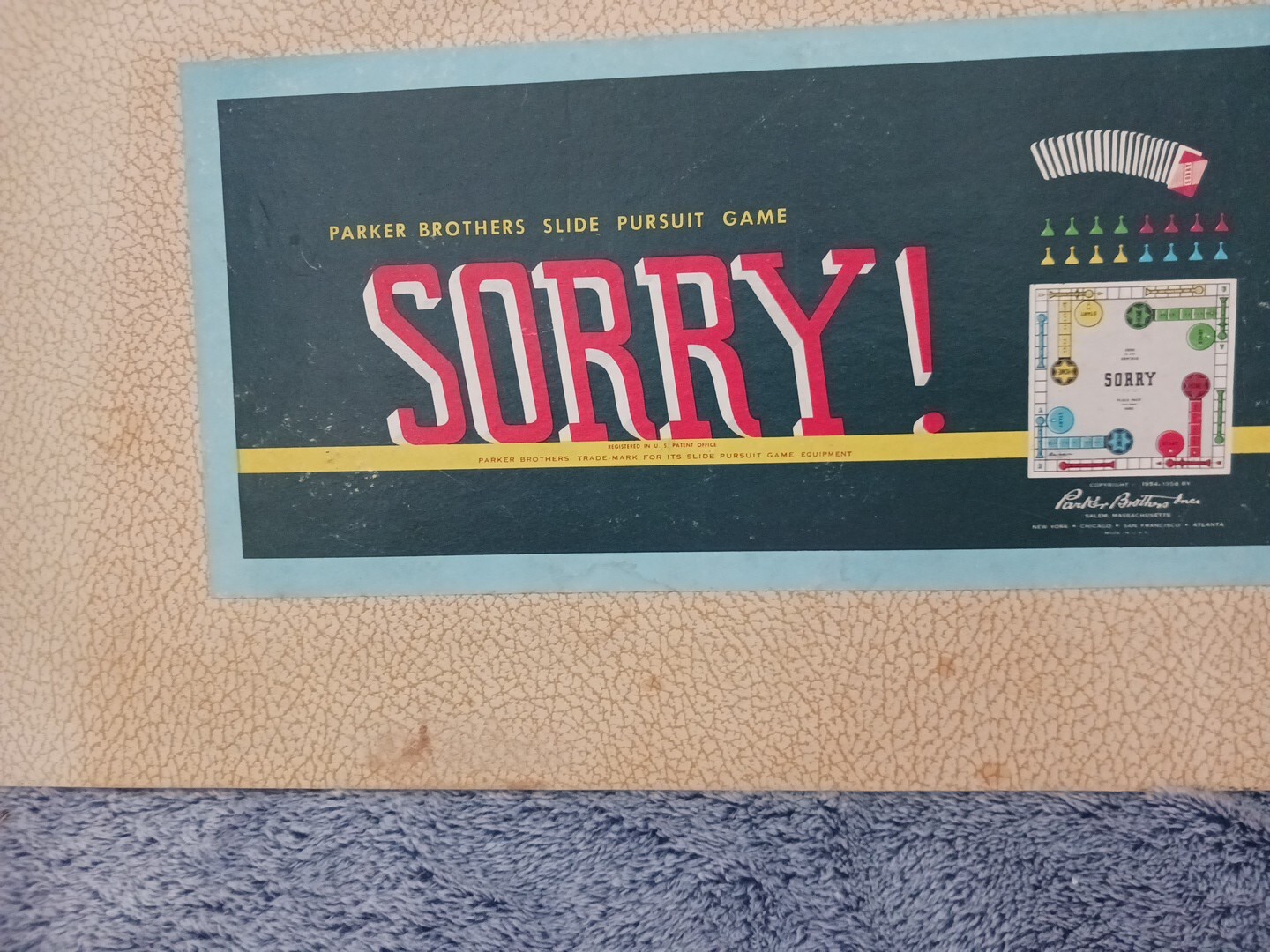 Parker Bros 1950 Sorry Board With Cards
