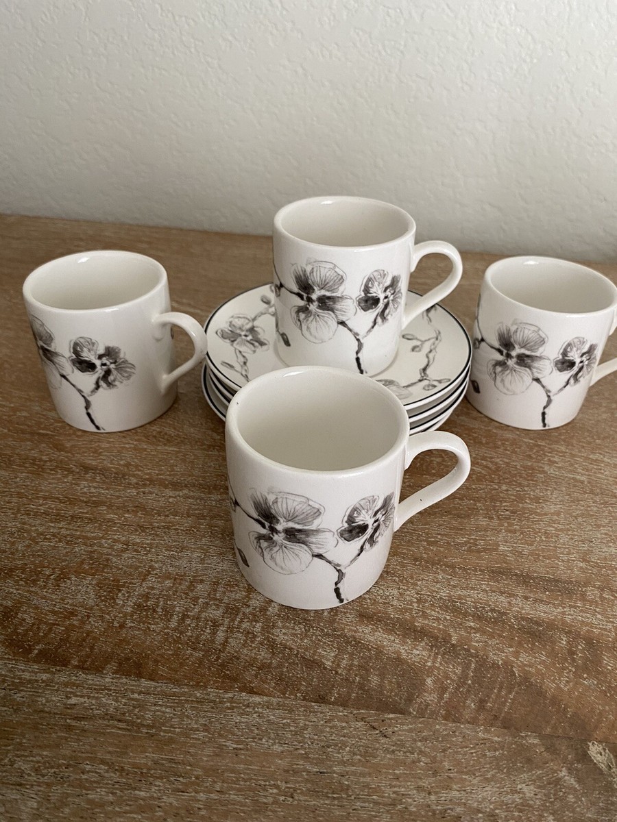 Michael Aram Black Orchid Demitasse Set Of 4 Expresso Cups