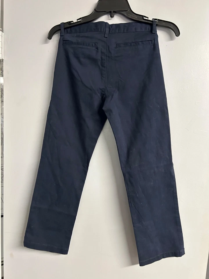 Boys Navy Blue Childrens Place Cotton Chino Pants, Size 8 - Image 2 of 3