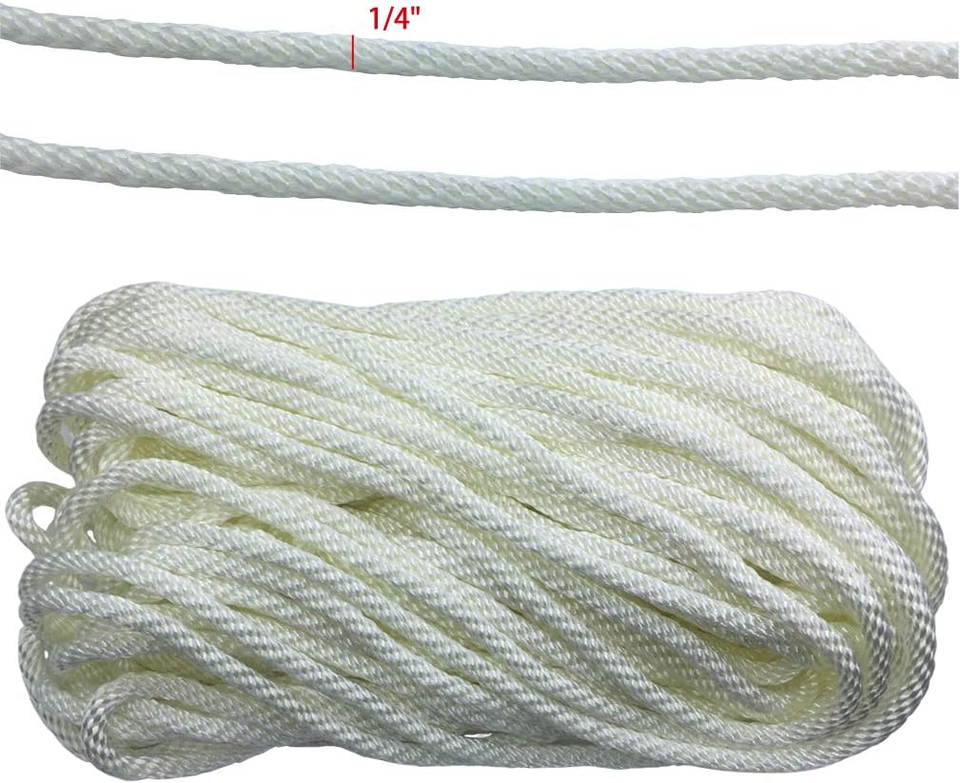 1/4" Flagpole Halyard Rope Solid Braid Polyester Flag Halyard Line