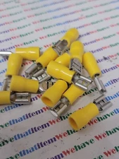 CRIMP END / LUG  END YELLOW SLEEVE / 18 TO 22 GAUGE WIRE / 100 Pcs (qzty)