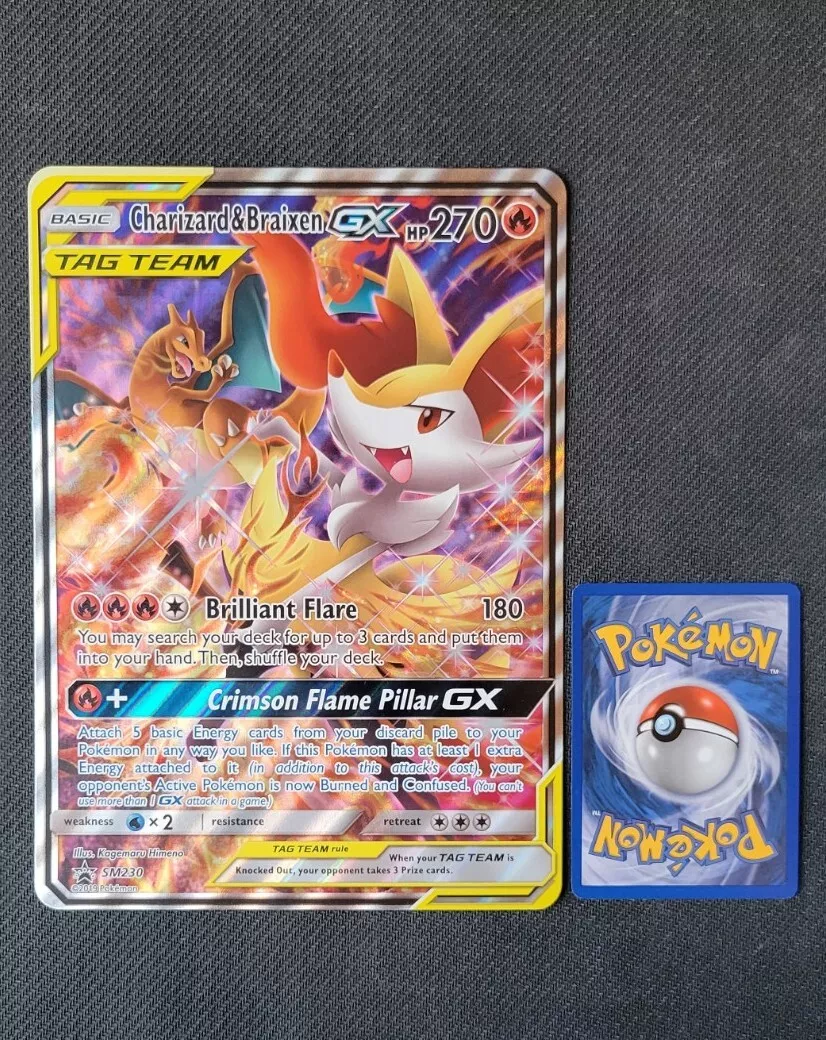 Carta Pokémon Charizard & Braixen Gx Lançamento Em Português em