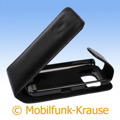 Flip Case Etui Handytasche Tasche Hülle f. Nokia Asha 311 (Schwarz)