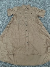 womens everlane brown button up collared khaki dress size M small mark on front