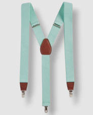 Club Room Men's Green Elastic Clip-On Suspenders OS