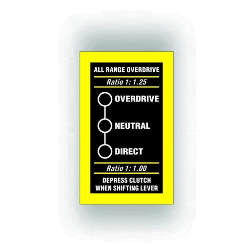 Shift Pattern Decal CJ2 CJ3 CJ5 Fits Jeep Willys Saturn Warn Husky