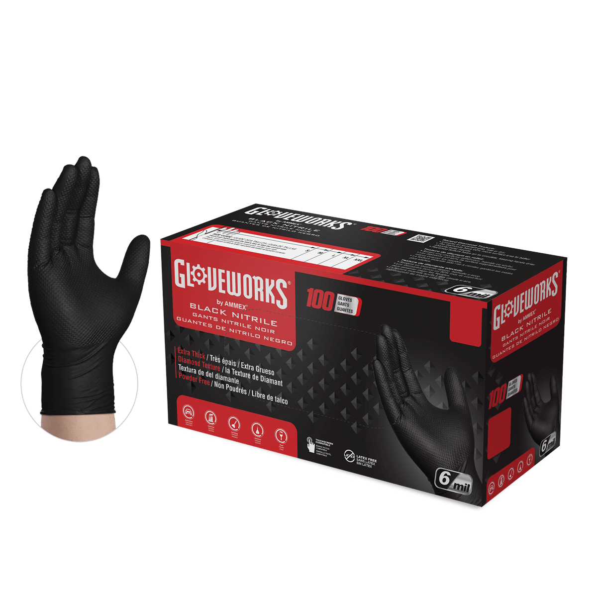 Gloves Gloveworks Heavy Duty Black Nitrile XL-image