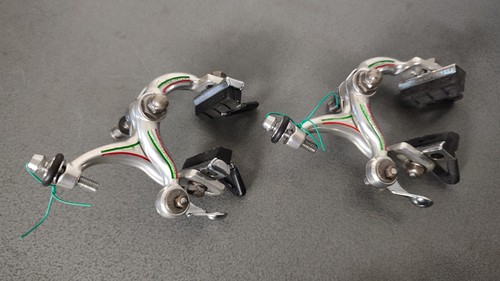 CAMPAGNOLO SUPER RECORD - Road Brake Calipers 70s-80s + 4 Pads - Pinze Freno - Foto 4 di 16