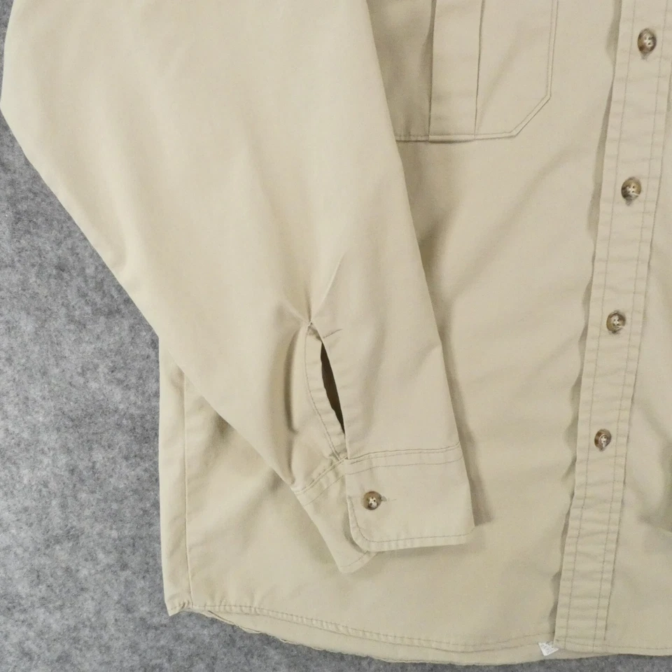 Duxbak Shirt Mens Large Long Sleeve Button Up Tan Safari Hunting Outdoor - Image 4 of 4