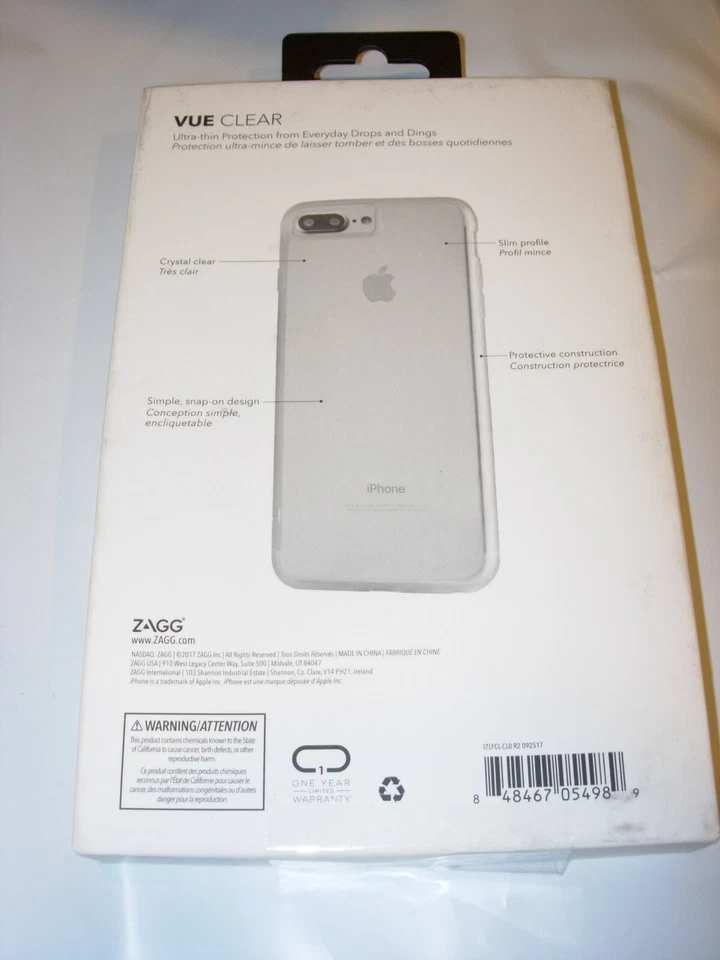 iFROGZ Vue Clear Fits iPhone 8 Plus 7 Plus and 6 & 6S Plus CRYSTAL CLEAR USED - Image 2 of 3