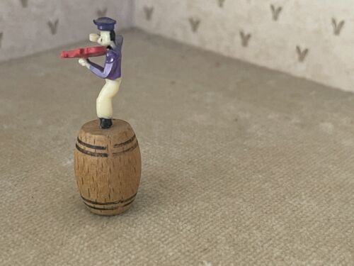 Vintage Miniature RAGTIME BAND Musician on Wooden Barrels 1940's - Picture 2 of 3