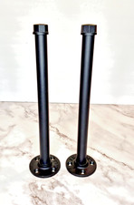 Industrial Black Floating Shelf Brackets Set of 2 12" Pipe Wall Mount
