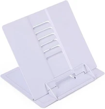Adjustable Metal Book Stand Desk Document Holder White