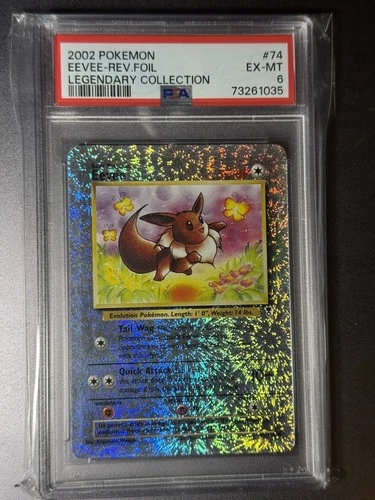 Legendary Collection Eevee #74 Reverse Holo Pokemon Card TCG 2002 PSA 6 LOW POP