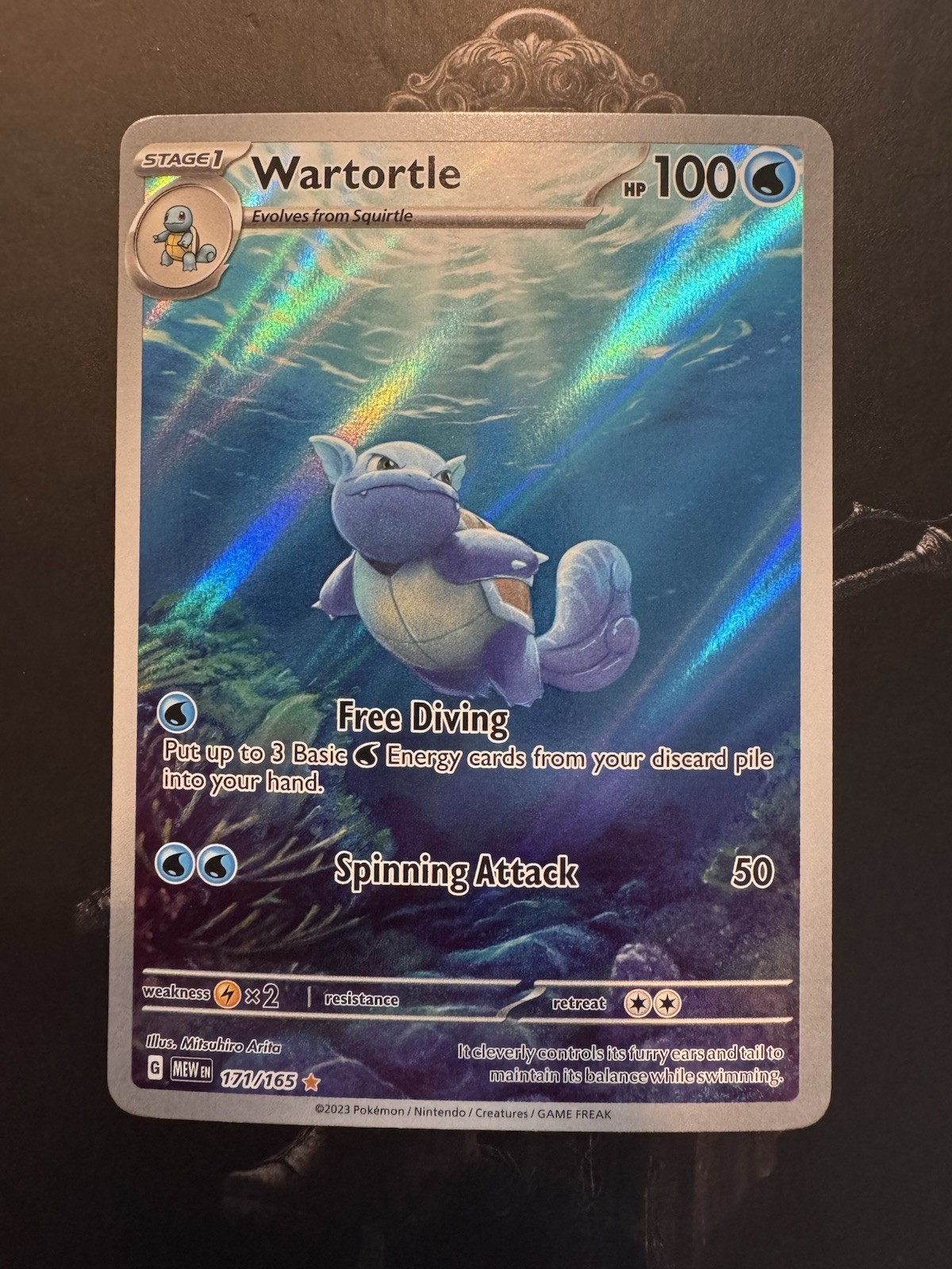 Pokémon Wartortle Holo 171/165 Sv: Scarlet & Violet 151 Illustration Rare
