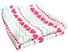 Aden  Anais Hearts Muslin Swaddle Blanket Pink Green 40x42