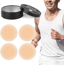 4/12 Pcs Nipple Covers Men Reusable Silicone, No Show Anti-Chafe Sweat-Resistant