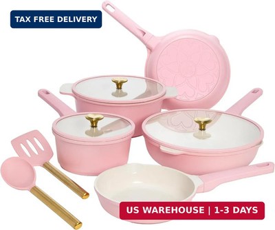 Ceramic Nonstick Pots and Pans, Cookware Set, Cast Aluminum With Du
