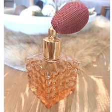 Vintage Pink Pressed Glass Perfume Bottle wit...
