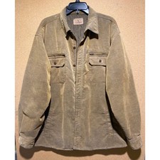 Red Head Ranch Mens Corduroy Quilted Shirt Jacket Tan Rhs11-40014 L