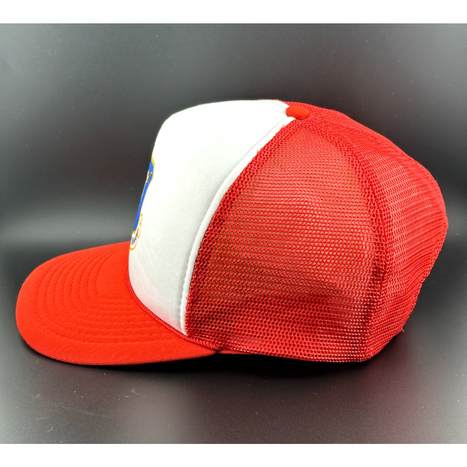 Adult ELECTRONIC SECURITY COMMAND CAP Red White -… - image 2