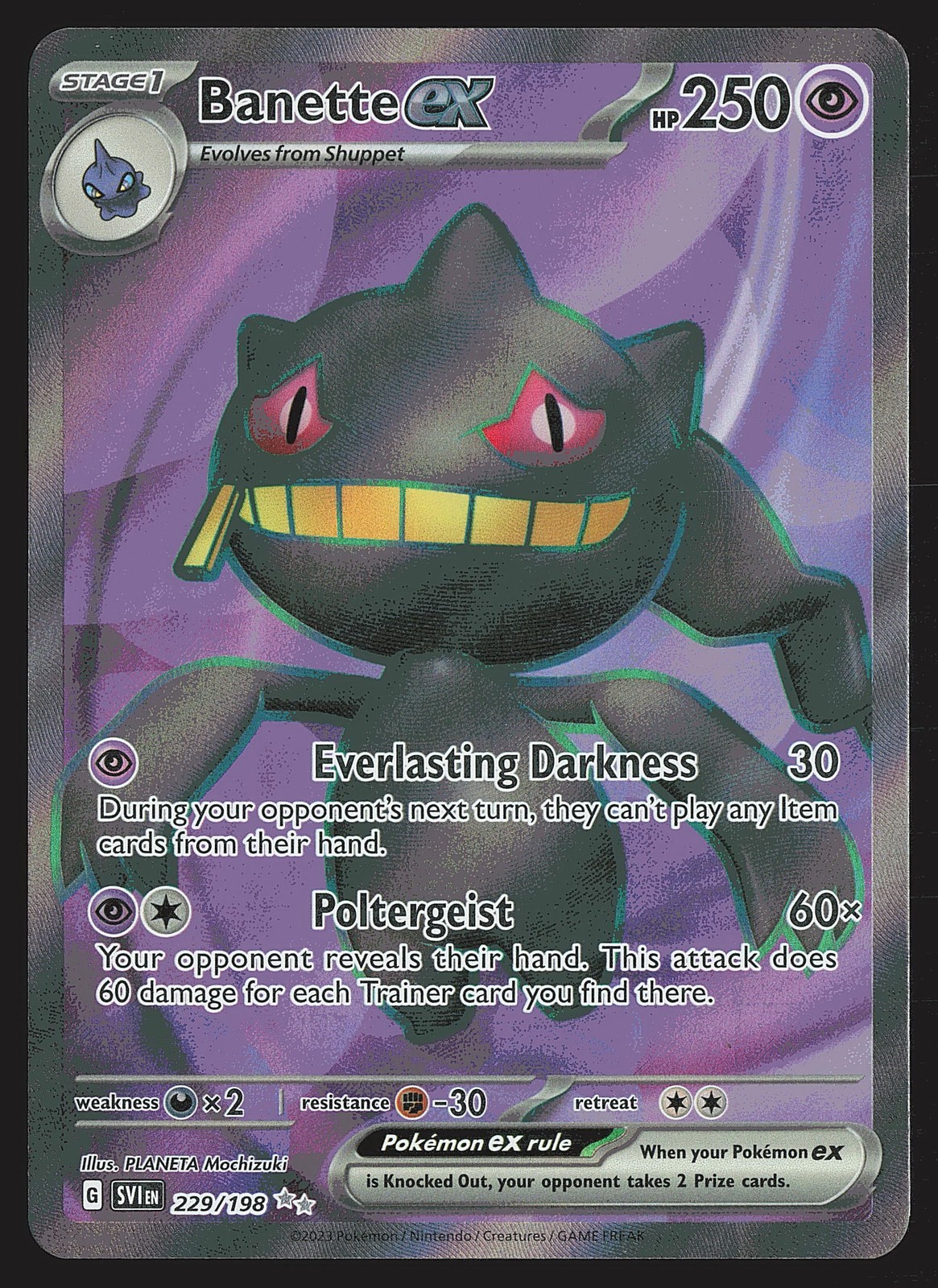SV01: Scarlet & Violet Base Set Banette ex #229/198 Ultra Rare Pokemon Card