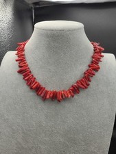 Dyed Red Branch Coral Choker Necklace 16   Pieces Are About 13mm - 21mm Long