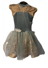 Dance Revolution Dress saga/ Gold Child Medium Green Ballet