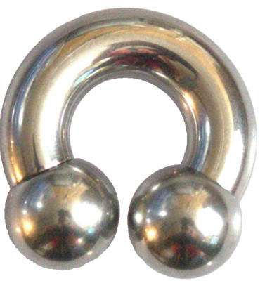 0g 3/4 Huge 16mm Ball Horseshoe Barbell Reverse Prince Albert Frenum Ring Sexy