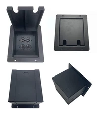 PROCRAFT FPML-2DUP-BK - Recessed Stage Pocket / Floor Box loaded w/ 2 AC Duplex