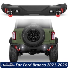 Steel Rear Bumper Wsensor Hole Led Light Step Plate For 2021-2026 Ford Bronco Steel Rear Bumper Wsensor Hole Led Light Step Plate For 2021-2026 Ford Bronco