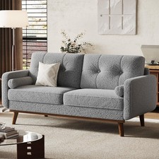 Deep Seat Loveseat Sofa with Throw Pillows