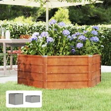 Garden Raised Bed Outdoor Pot Plant Stand Planter Rusty Corten Steel