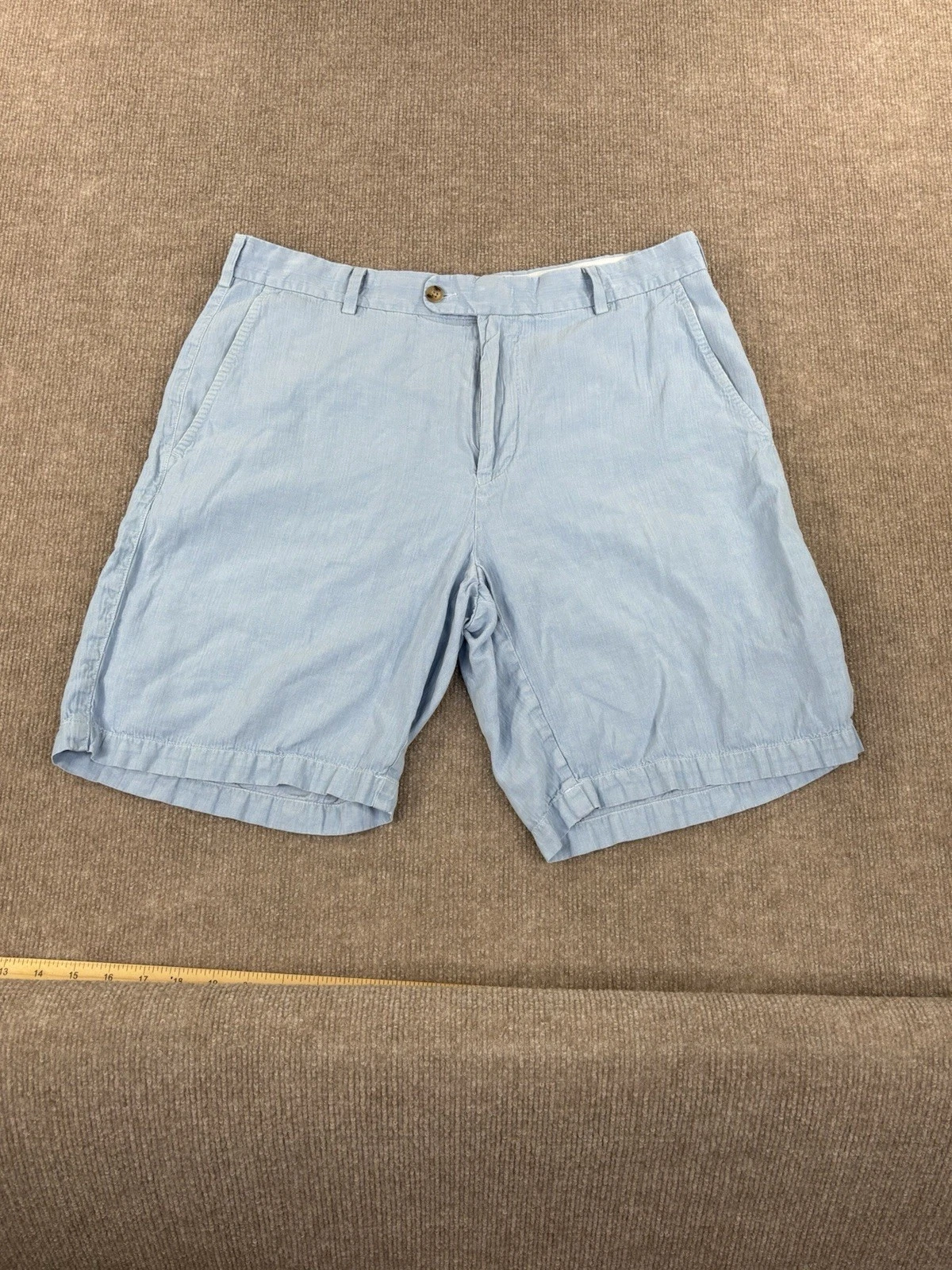 Peter Millar Silk Linen Blend Shorts Mens 34 Blue Comfort Chino MS15B07