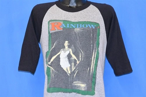 80s RAINBOW BENT OUT SHAPE TOUR RAGLAN 3/4 SLV ROCK 1980s vintage concert t-shirt, vintage, single stitch, B+ condition