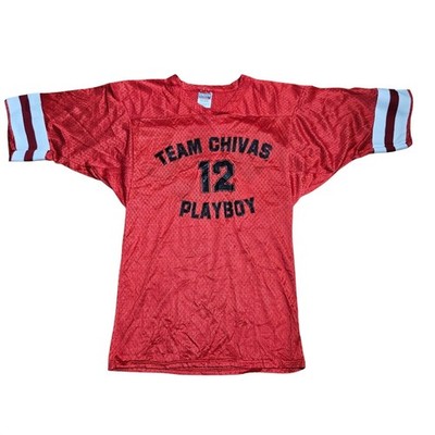 Vintage Empire Chivas Regal 12 Playboy Mesh Football Jersey Red Mens Medium USA