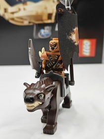 NEW LOTR Gundabad Hunter Orc + Warg Custom Lego Minifigure Hobbit Sauron Banner