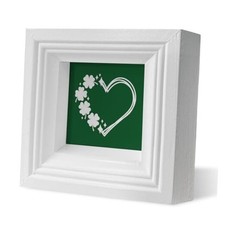 St. Patrick  s Day Wooden Sign, Minimal Shamrock Heart Art, Irish Shamrock