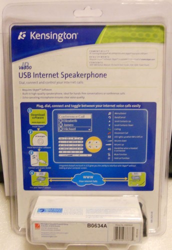 Kensington USB Internet Speakerphone Skype Vo300 NEW ! - 第 2/2 張圖片