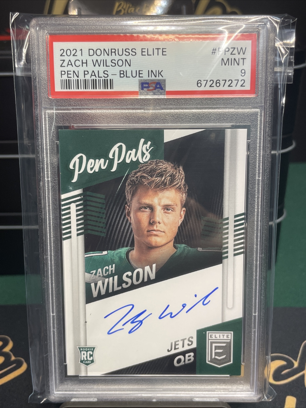 Zach Wilson Panini Donruss Elite Pen Pals #PPZW Blue Ink