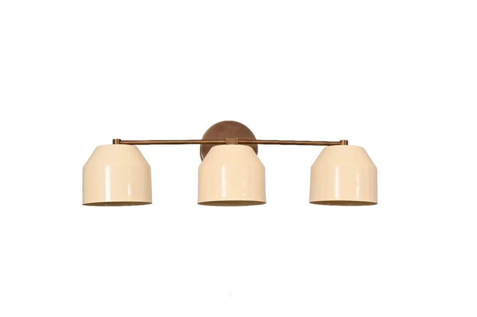 3-светлый винтажный настенный латунный спутник ручной работы середины века - Изображение 3 из 4