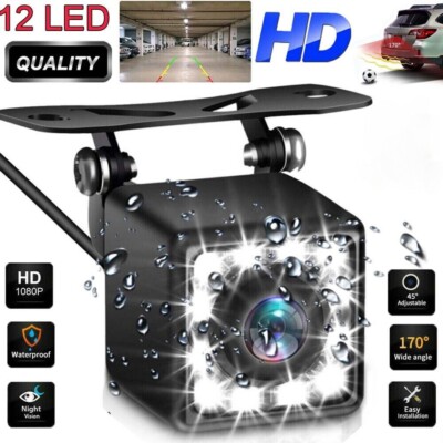 Single Led Reverse Camera 170° Reverse Camera 12 LED Car Waterproof Rear View Parking Camera ...