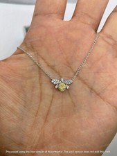 1Ct Oval Cut Lab Created Citrine Honey Bee Women's Pendant 14k White Gold Plated
