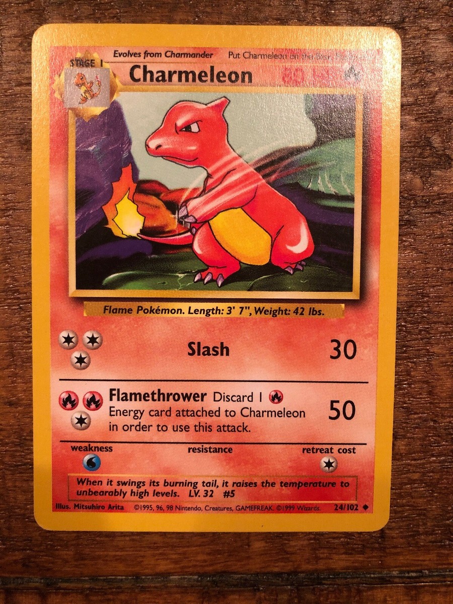 1995 charmeleon pokemon card 24 102 Pokemon Card