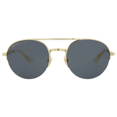 Gucci GG0984S 001 Unisex Sunglasses Gold Round Frame, Grey Lenses NEW WITH TAGS GUCCI GG0984S 001 AVIATOR GOLD SUNGLASSES WITH  main image 2