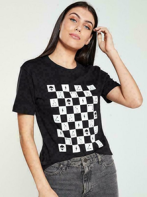 black and white vans t shirt women's