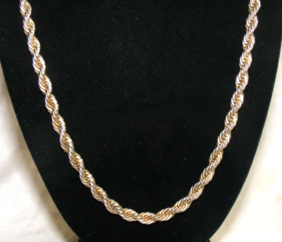 Vintage Sterling Silver 925 Braided Chain Necklace 62 Grams 15-w