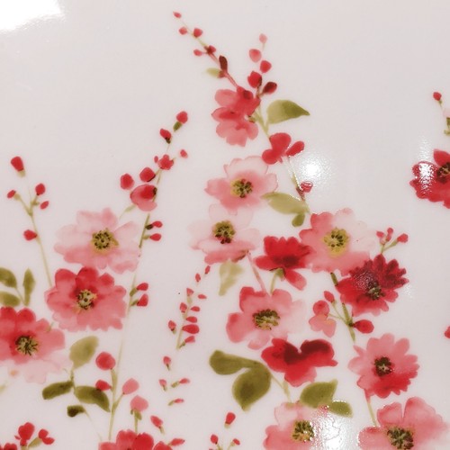 222 Fifth Belicia Red Fine China 7.75" Salad Plates Set of 2 - Picture 2 of 10