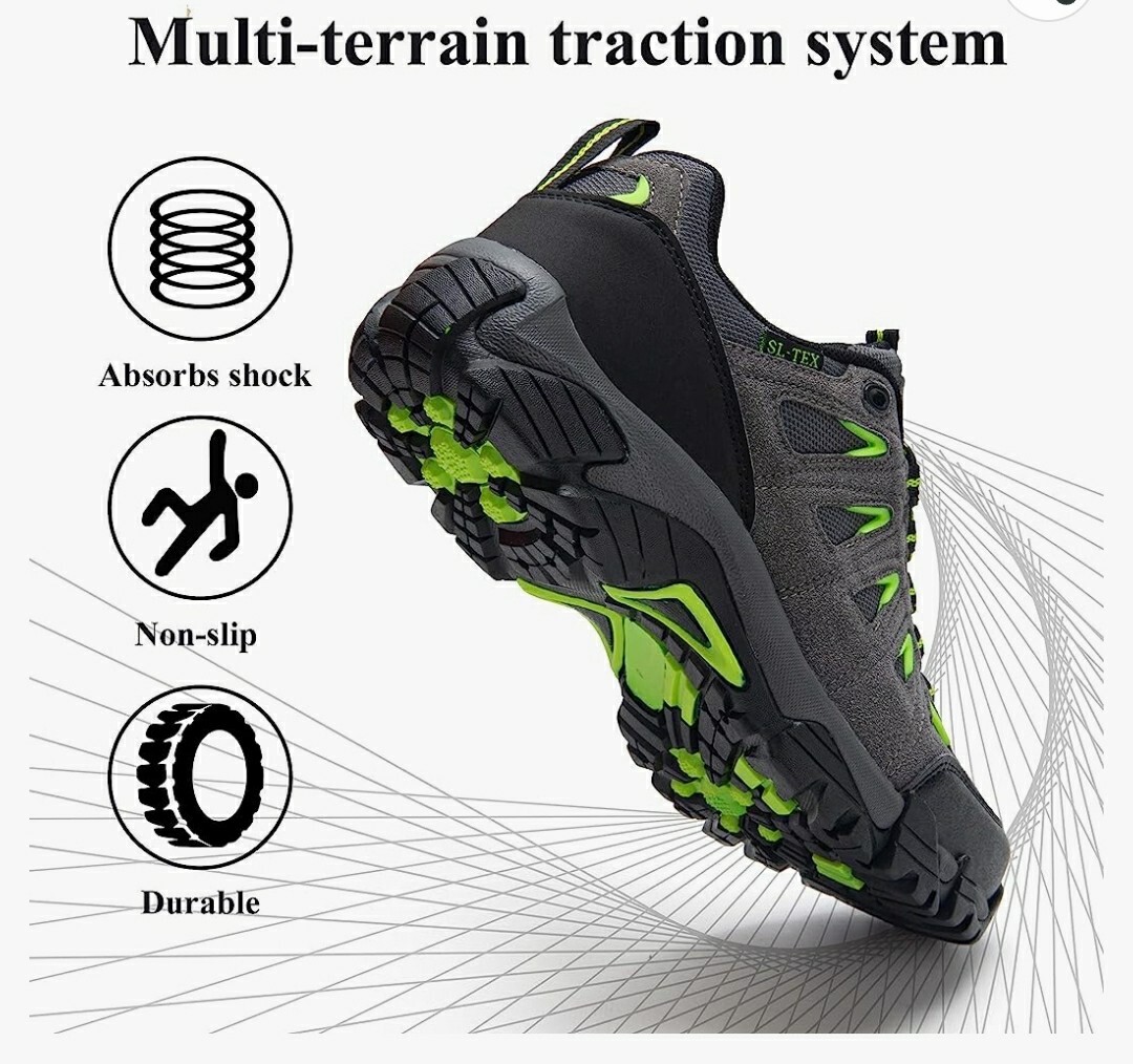 SHULOOK Men\'s Waterproof Hiking Shoes Lightweight Anti Slip Outdoor Ankle Size 8 Amazon.com | SHULOOK Men main image 4